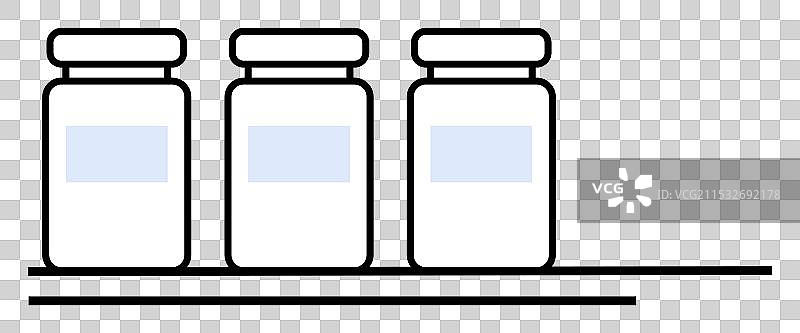 三瓶药瓶的极简主义描绘图片素材