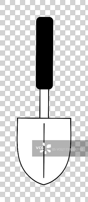 黑色手柄和刀片的手铲图片素材