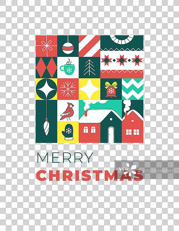 简约风格的圣诞新年贺卡，祝您节日快乐图片素材