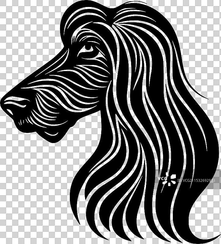 阿富汗猎犬 - 极简风格的平面logo图片素材