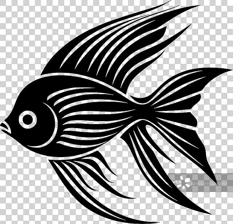 天使鱼 - 极简风格的平面logo图片素材