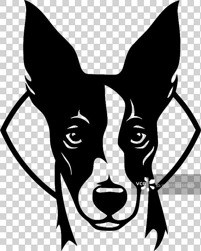 巴森吉犬 - 极简风格的平面logo图片素材