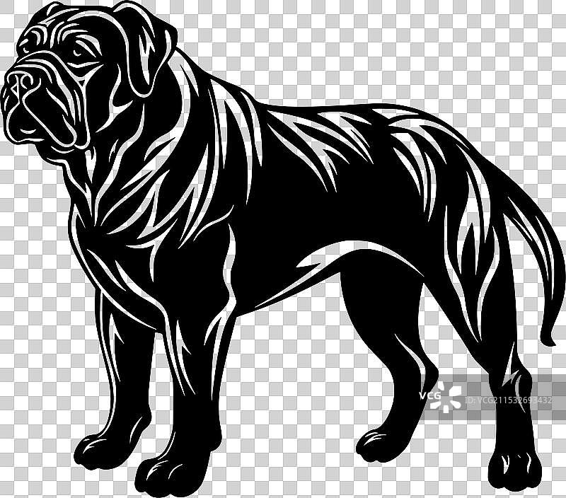 卡斯罗犬 - 黑白孤立图标图片素材