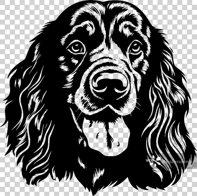 可卡犬 - 极简风格的平面logo图片素材