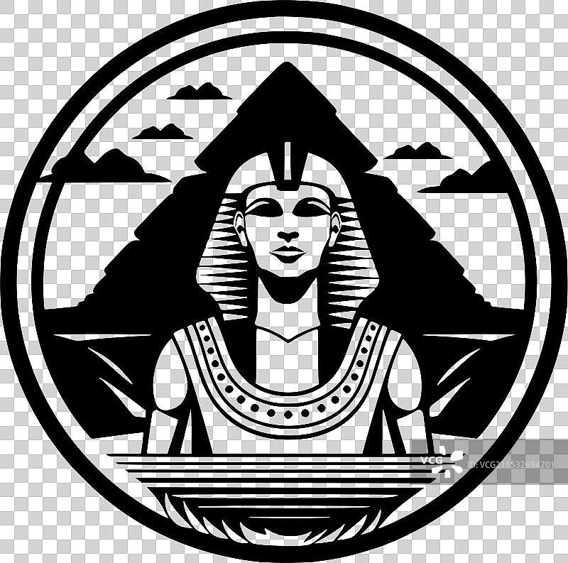 埃及 - 黑白孤立图标图片素材