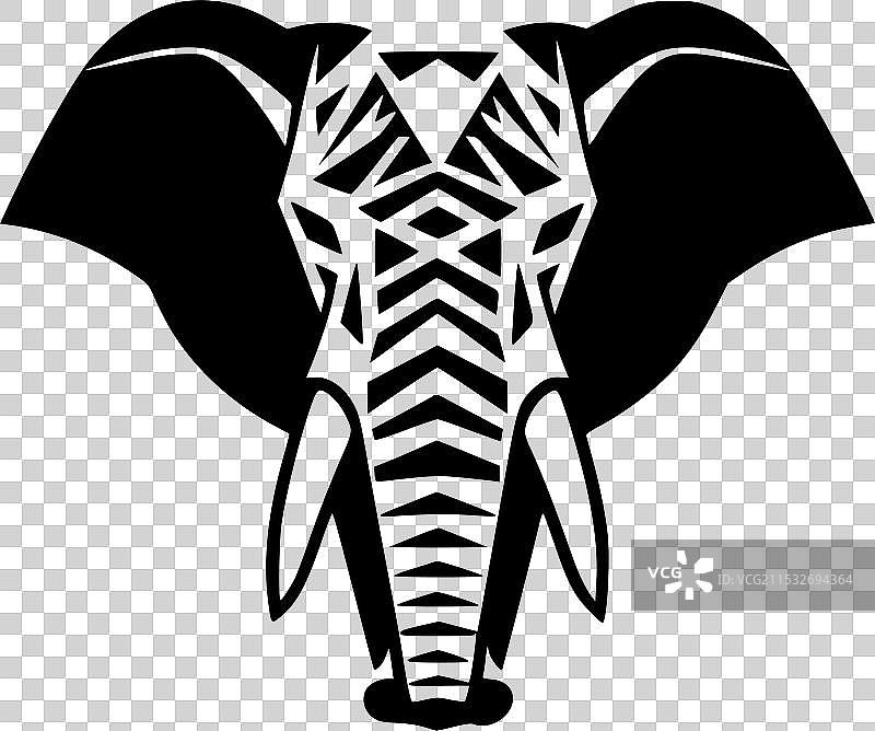 大象 - 黑白色图片素材