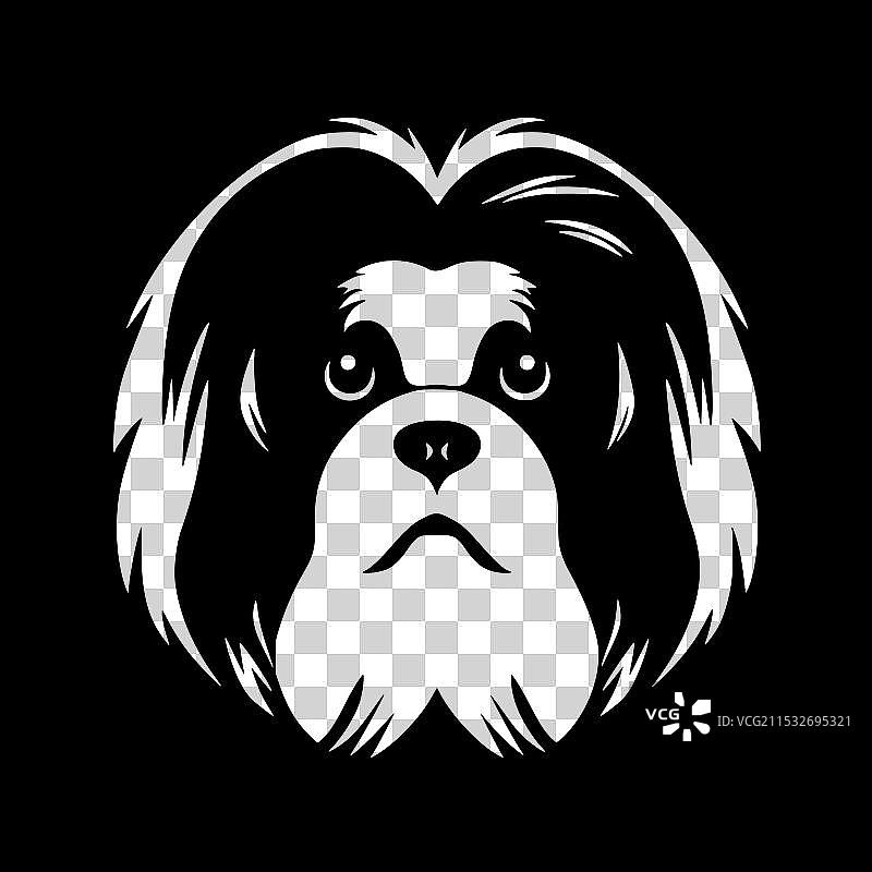 日本狆 - 极简风格的平面标志图片素材