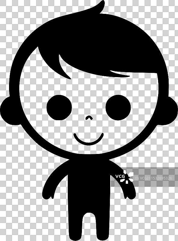 黑白色的小孩图片素材