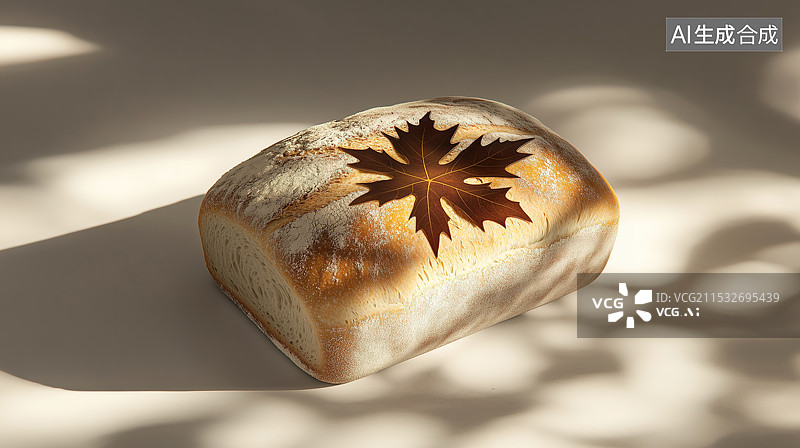 【AI数字艺术】光影下的枫叶欧包图片素材