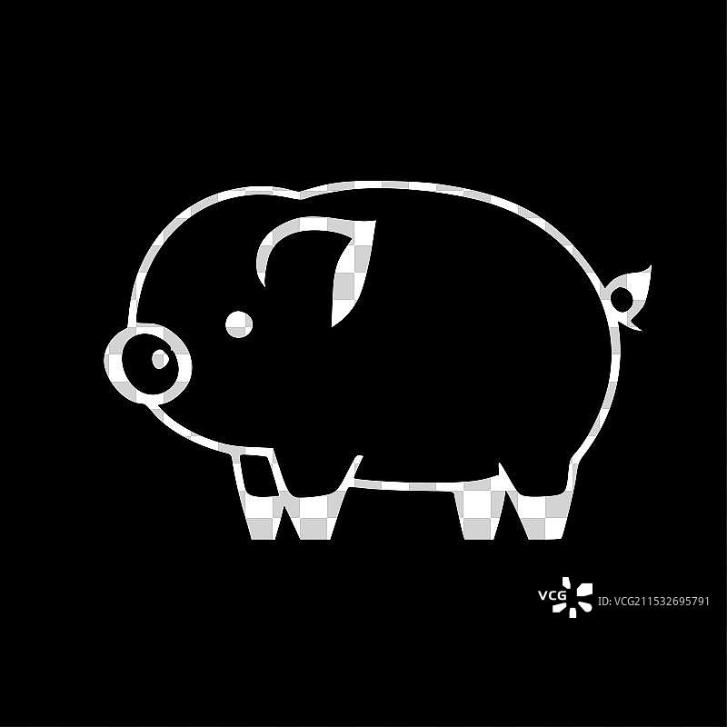 猪 - 极简和简单的轮廓图片素材