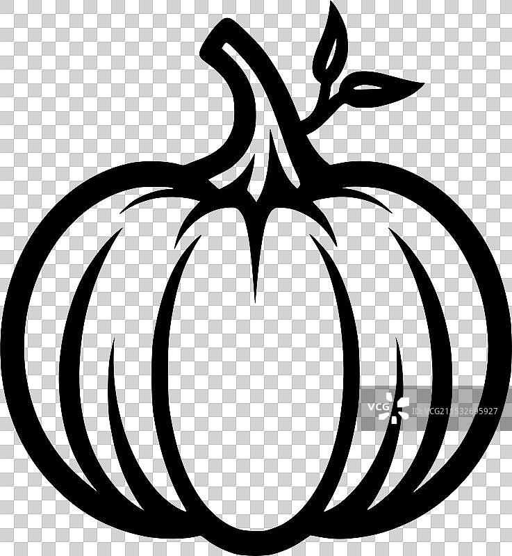 南瓜 - 极简风格的平面logo图片素材