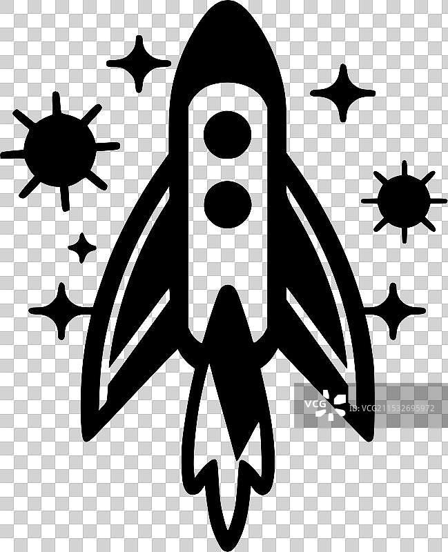 火箭 - 黑白色图片素材