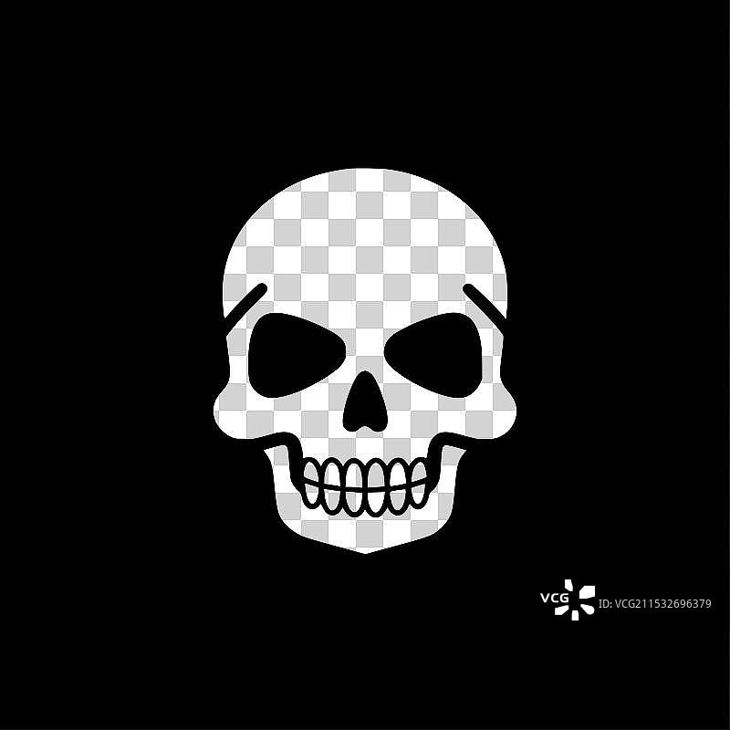 骷髅 - 黑白孤立图标图片素材