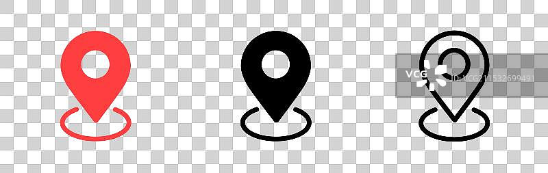 位置图标集，地图图钉指针地点标记图片素材