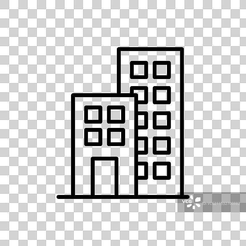 建筑图标，背景为白色图片素材