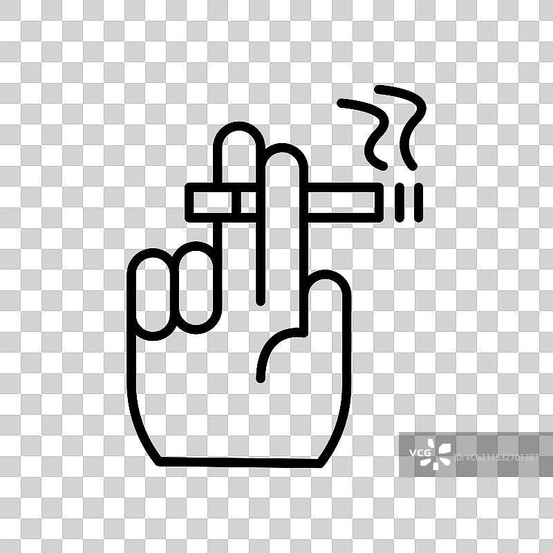 手握香烟图标，背景为白色图片素材