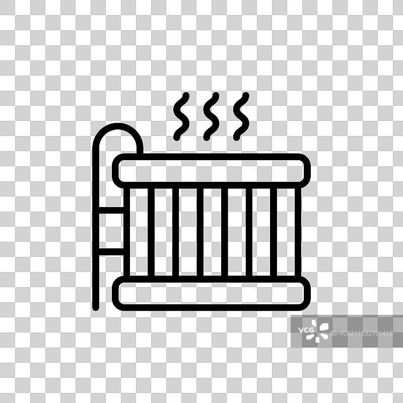 热水浴缸图标，背景为白色图片素材