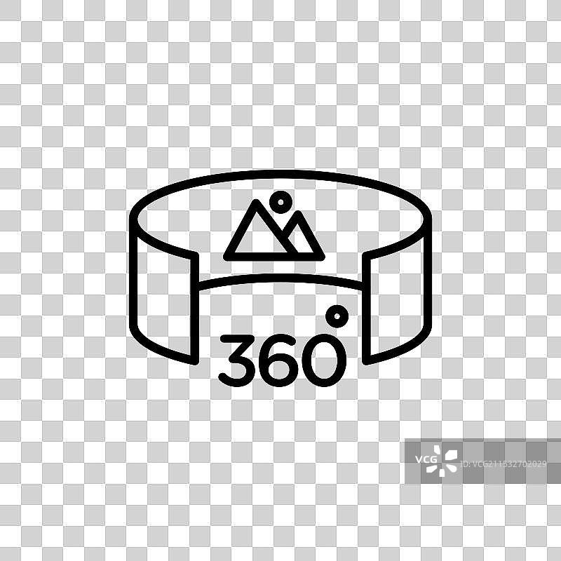 虚拟旅游图标，孤立在白色背景上图片素材