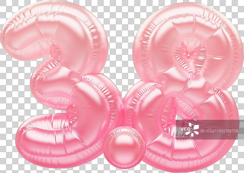 妇女节38数字粉色充气膨胀潮流三维数字图片素材