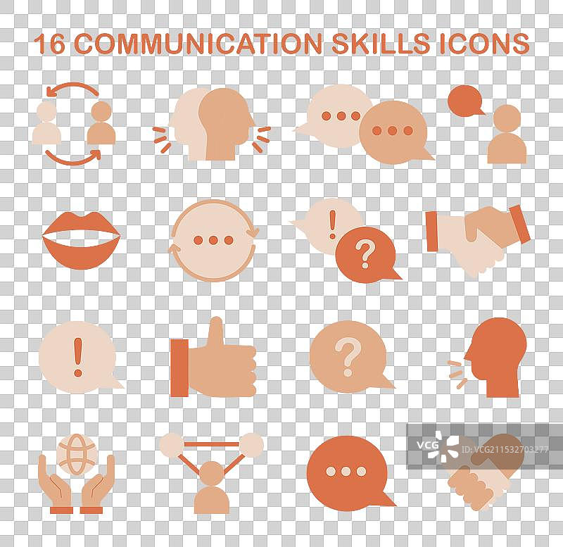 沟通技巧图标集对话与图片素材