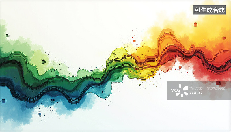 【AI数字艺术】彩色颜料润染过渡背景图片素材