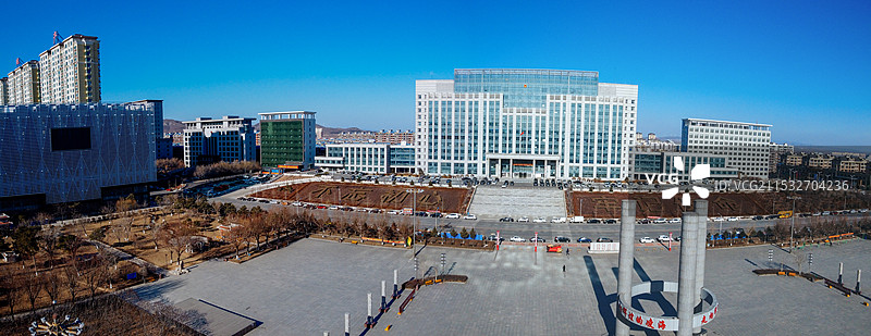 凌海市 地标 航拍 九华山公园 慈海寺 人民路图片素材