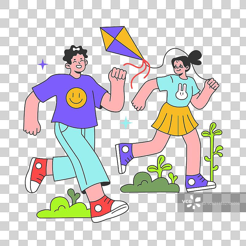 孩子们在夏季假期积极地享受户外休闲活动图片素材