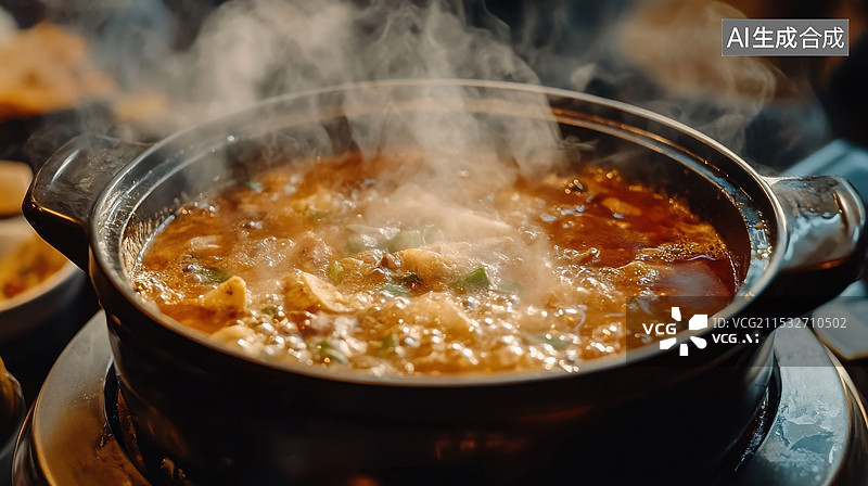 【AI数字艺术】热气腾腾的炖肉炖菜农家菜图片素材