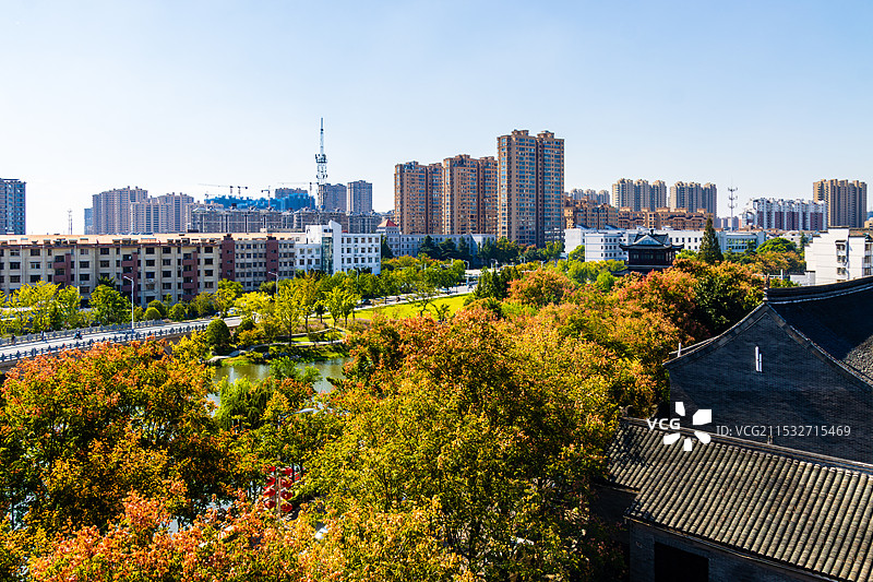 如皋城市风光（摄于定慧寺观音塔）图片素材