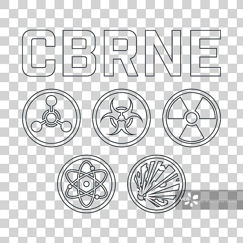 平面风格的CBRNE符号图片素材