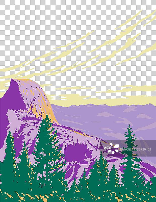 加利福尼亚州优胜美地国家公园的半圆顶图片素材