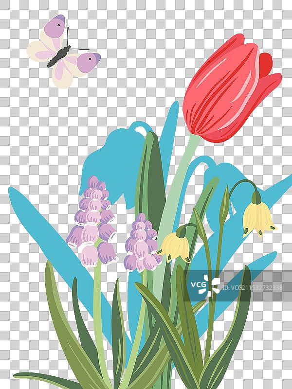 春天花朵的绘画图片素材