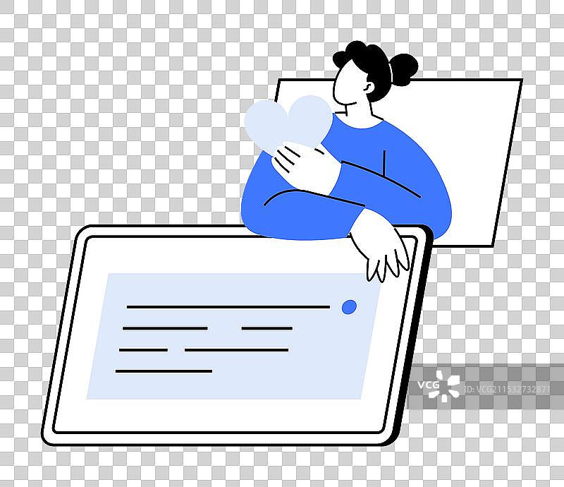 拥抱科技展示的心形人物图片素材