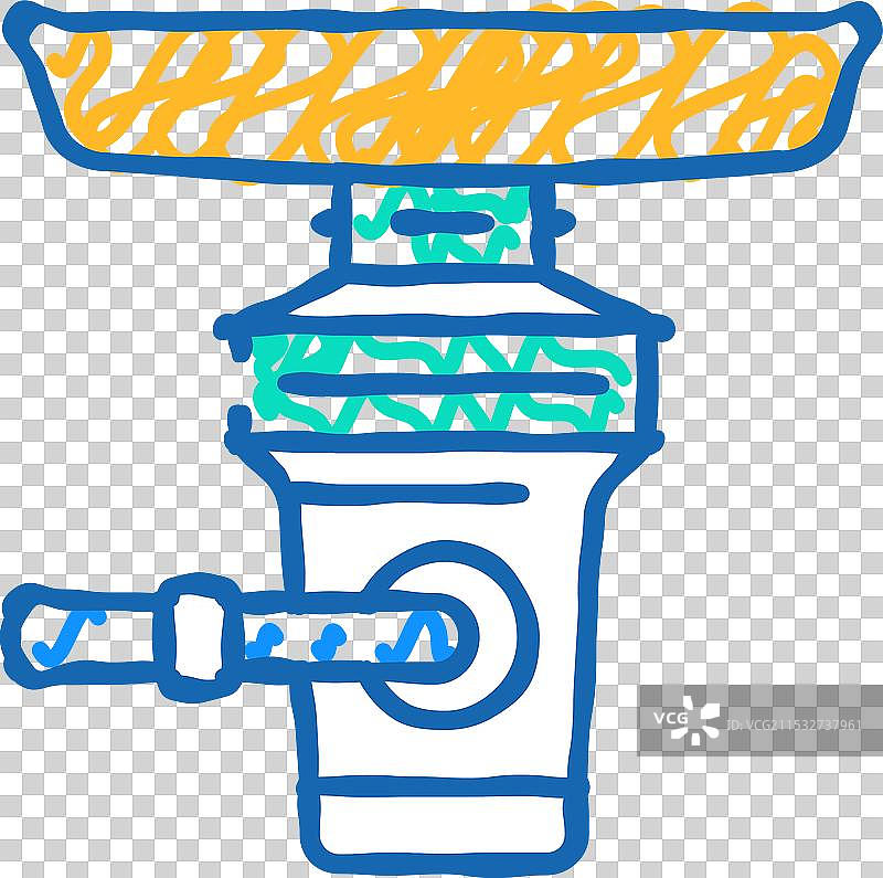 垃圾处理图标涂鸦图片素材