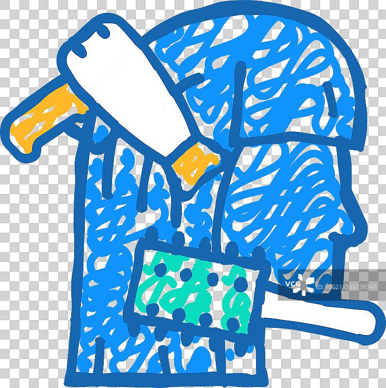 梳头发图标涂鸦图片素材