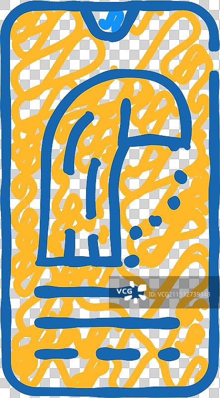 带有增强现实的应用程序，展示发型图标涂鸦图片素材