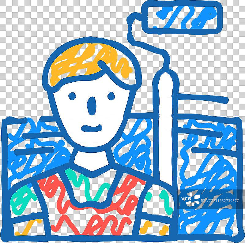 画家男性图标涂鸦图片素材