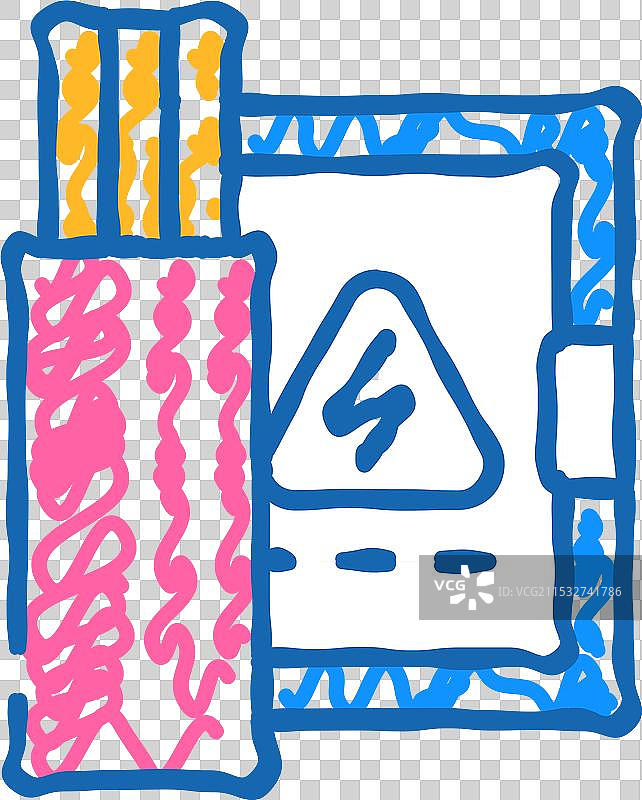 电气面板电缆图标涂鸦图片素材