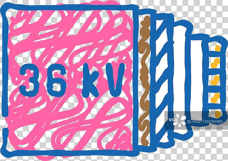 高压电缆图标涂鸦图片素材