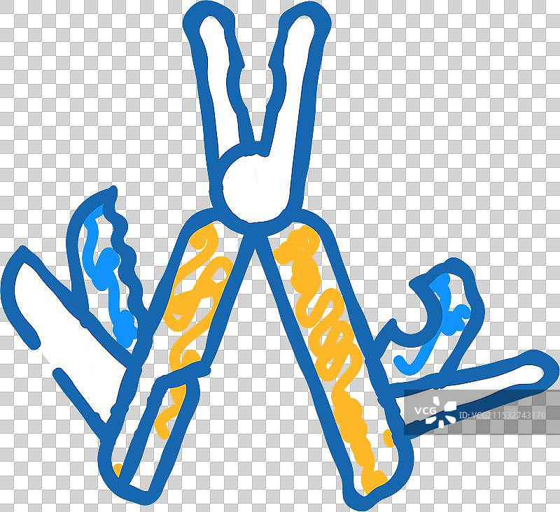 多功能登山工具图标涂鸦图片素材