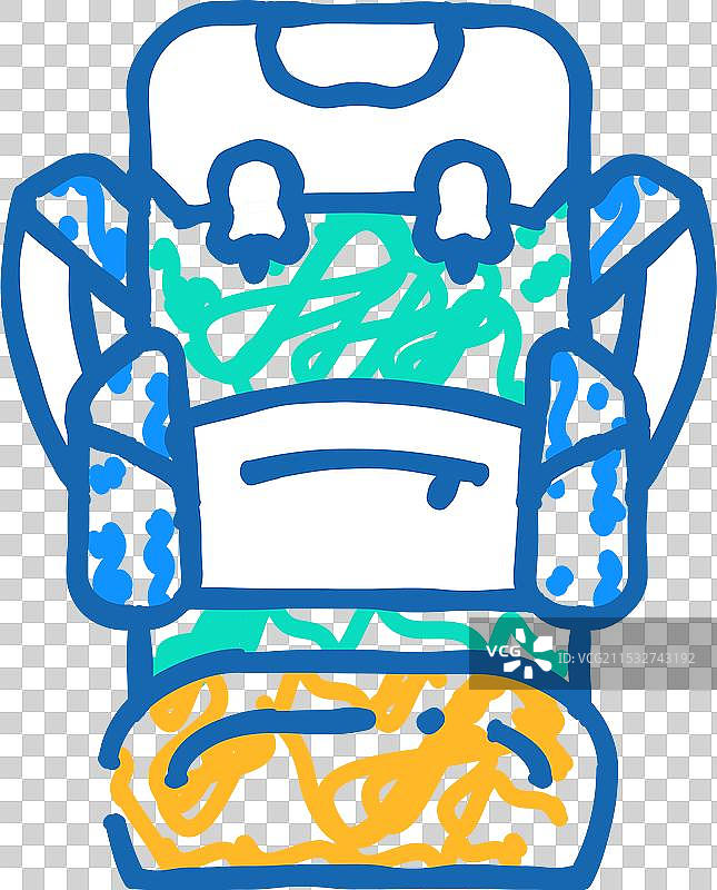 backpack rucksack icon doodle图片素材