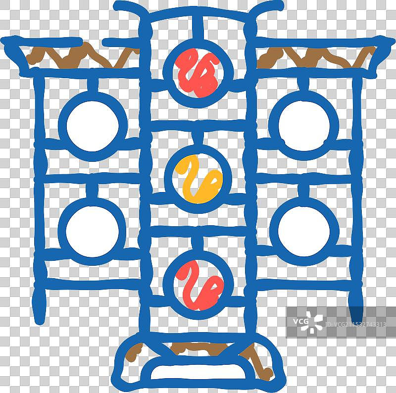云锣中国图标涂鸦图片素材