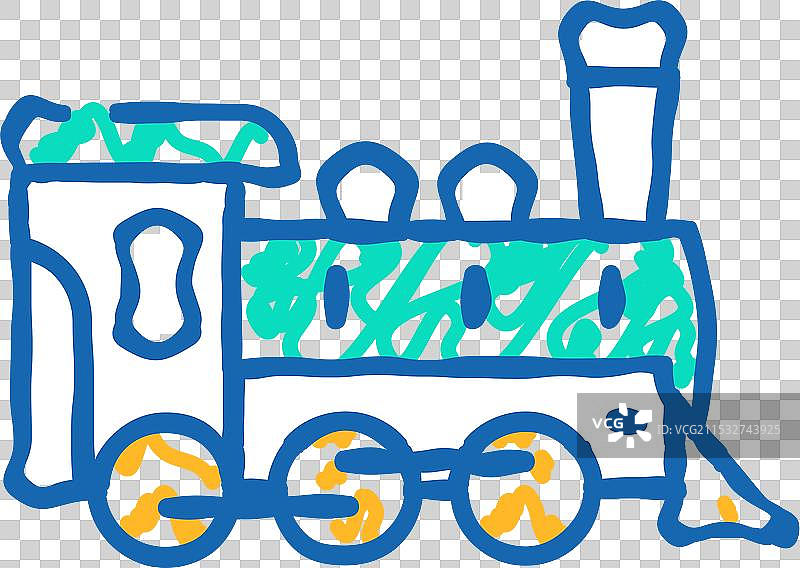 蒸汽火车图标涂鸦图片素材