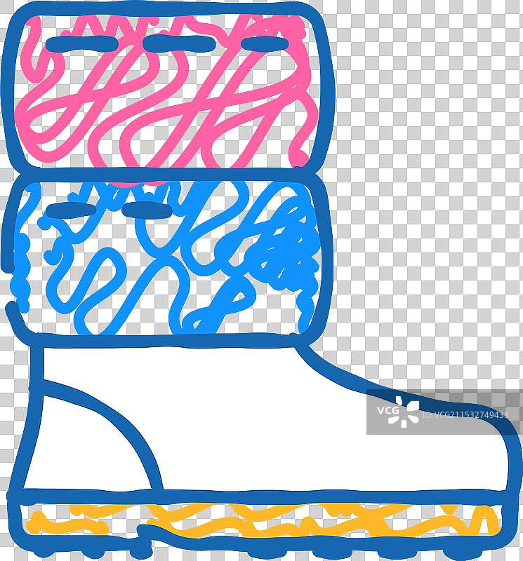 月球漫步者鞋履图标涂鸦图片素材