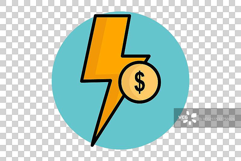 敏捷的彩色轮廓图标与闪电图片素材