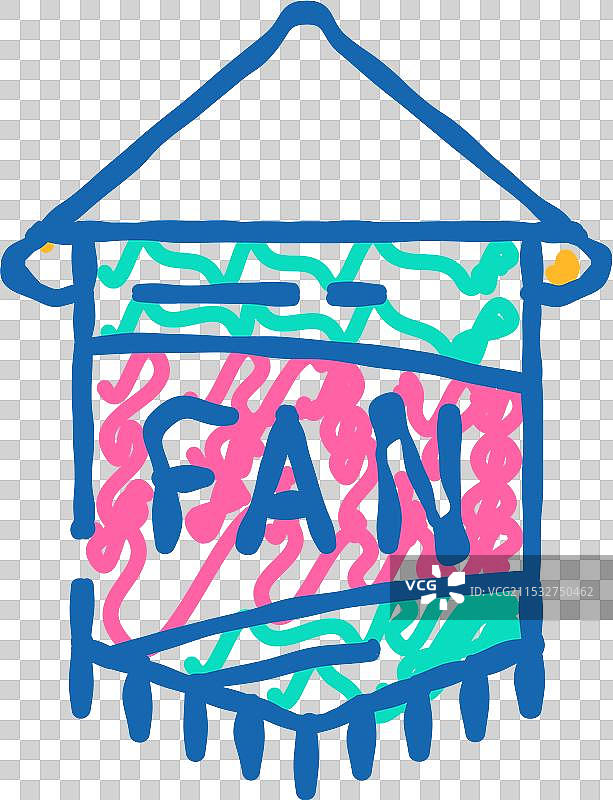 旗帜粉丝图标涂鸦图片素材