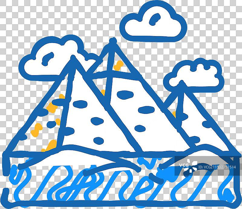 金字塔建造图标涂鸦图片素材