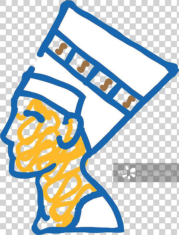 埃及女王奈芙提蒂图标涂鸦图片素材