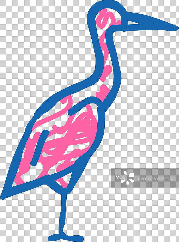 鹤鸟图标涂鸦图片素材