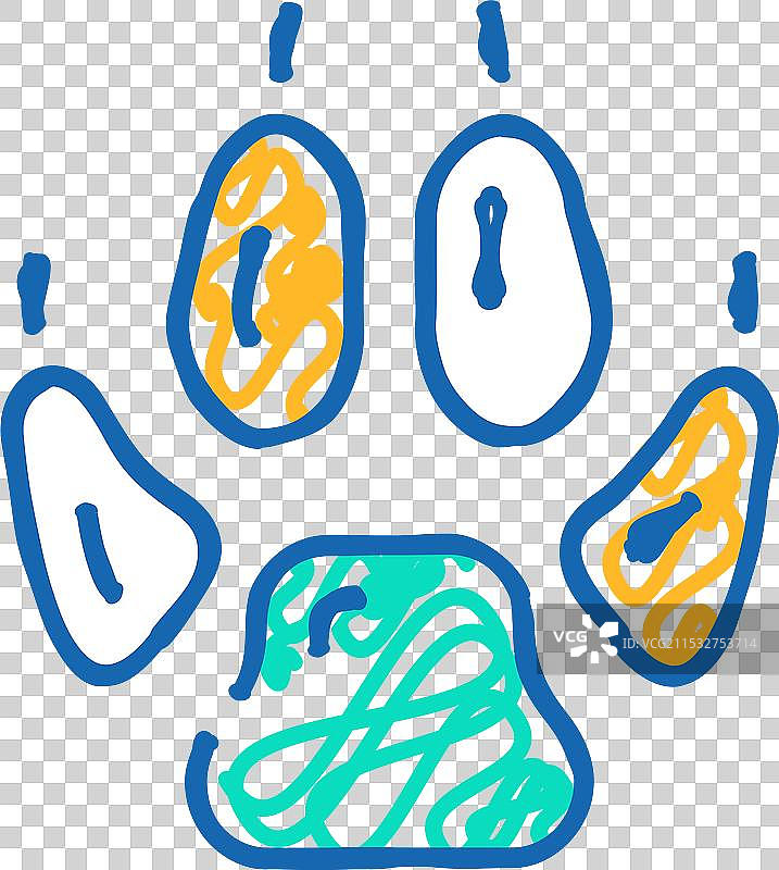 狐狸动物蹄印图标涂鸦图片素材